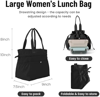 Drawstring Lunch Bag - Black - photo 3