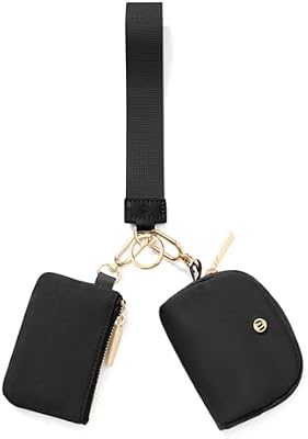 Keychain Wristlet Wallet - Black & Gold
