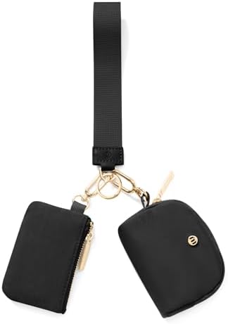 Keychain Wristlet Wallet - Black & Gold