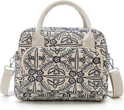 Large Insulated Lunch Tote - Bird Blue