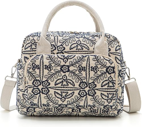 Large Insulated Lunch Tote - Bird Blue