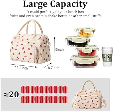 Large Insulated Lunch Tote - Strawberry - photo 3