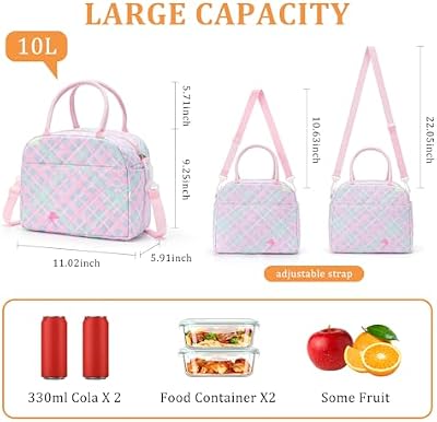 Quilted Puffer Lunch Bag - Checked - photo 3