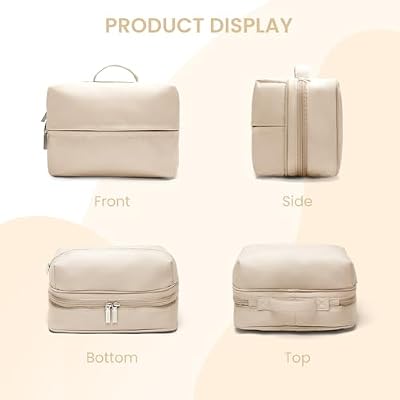 Wide-Open Travel Makeup Bag - Khaki - photo 3